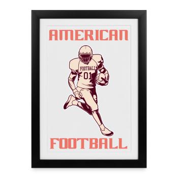 Football américain - Affiche encadrée (27 × 37 cm) - noir - Devant