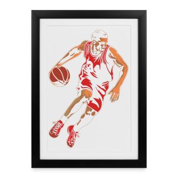 Graphiques de basketteur - Affiche encadrée (27 × 37 cm) - noir - Devant