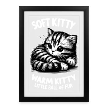 Soft Kitty (dark) - Framed poster (27 × 37 cm) - black - Front