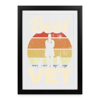 Best Veterinarian - Framed poster (27 × 37 cm) - black - Front