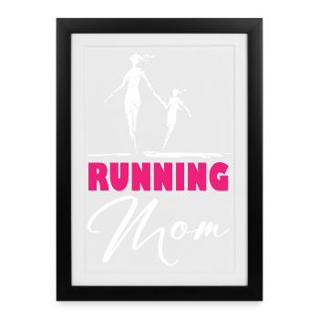Maman qui court - Affiche encadrée (27 × 37 cm) - noir - Devant