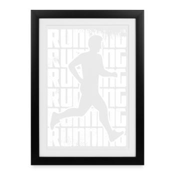Fun running - Framed poster (27 × 37 cm) - black - Front