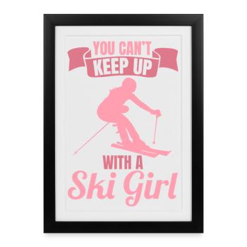 Skier - Framed poster (27 × 37 cm) - black - Front