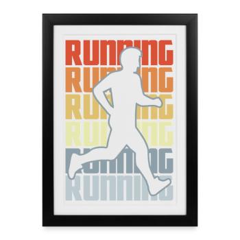 Vintage Running - Framed poster (27 × 37 cm) - black - Front