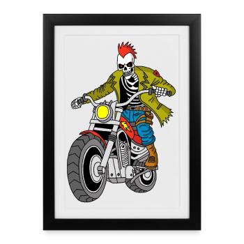 Biker from Hell - Framed poster (27 × 37 cm) - black - Front