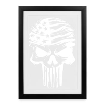 Star-Spangled Skull Graphic Design - Framed poster (27 × 37 cm) - black - Front