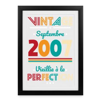 18th Birthday - Vintage - September 2007 - Framed poster (27 × 37 cm) - black - Front