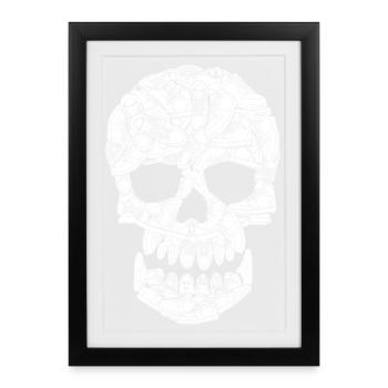 Sneaker Skull Graphic streetwear pour les collectionneurs - Affiche encadrée (27 × 37 cm) - noir - Devant