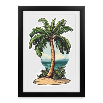 Palmier - Affiche encadrée (27 × 37 cm) - noir - Devant