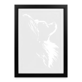 Papillon Silhouette Dog Portrait Wilsigns - Framed poster (27 × 37 cm) - black - Front