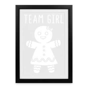 Team Girl Christmas - Framed poster (27 × 37 cm) - black - Front
