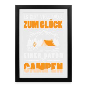 Camper Camping Caravan Saying - Framed poster (27 × 37 cm) - black - Front