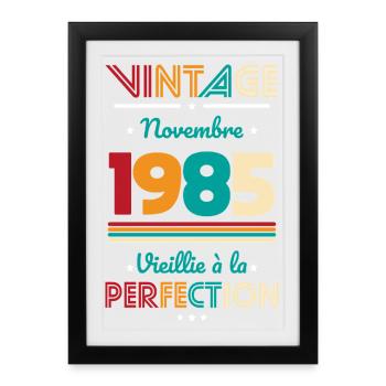 Anniversaire 40 ans - Vintage - Novembre 1985 - Affiche encadrée (27 × 37 cm) - noir - Devant