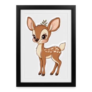 roe deer - Framed poster (27 × 37 cm) - black - Front
