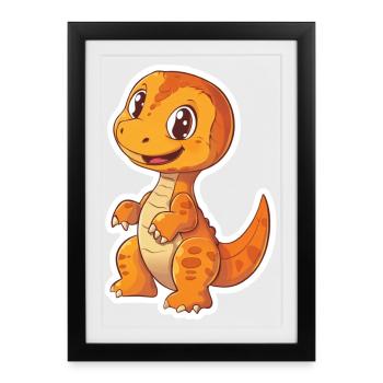 Dinosaure - Affiche encadrée (27 × 37 cm) - noir - Devant