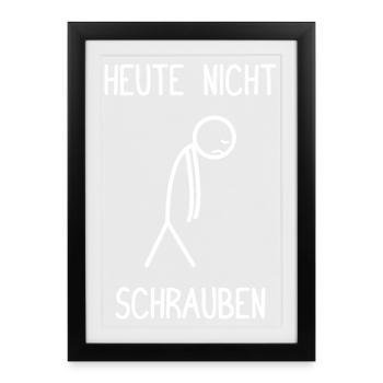 Today Don't Screw Tuning Car Mechanic - Framed poster (27 × 37 cm) - black - Front