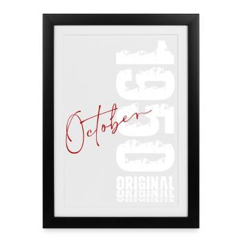 75th Birthday Original October Vintage 1950 - Framed poster (27 × 37 cm) - black - Front