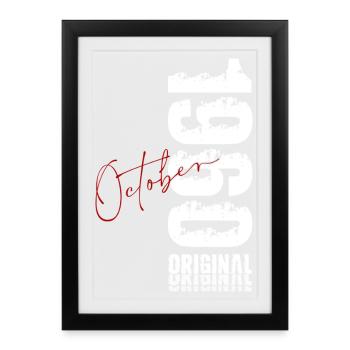 65ème Anniversaire Original Octobre Millésime 1960 - Affiche encadrée (27 × 37 cm) - noir - Devant