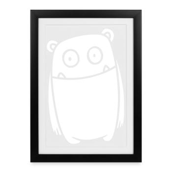 Monster Cheerful – Funny Kawaii Comic Design - Framed poster (27 × 37 cm) - black - Front
