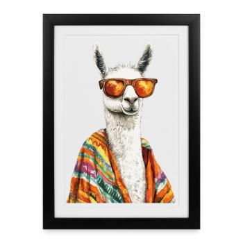 lama - Affiche encadrée (27 × 37 cm) - noir - Devant