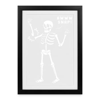 Bone Fracture Halloween Skeleton Bone Arm Fracture - Framed poster (27 × 37 cm) - black - Front