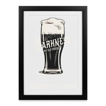 Hello Darkness – Thérapie dans un verre - Affiche encadrée (27 × 37 cm) - noir - Devant