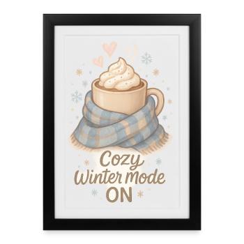 Cozy Winter Fashion – Cozy Winter Cocoa Design - Framed poster (27 × 37 cm) - black - Front