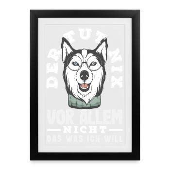 Drôle Husky Husky Propriétaire Husky Propriétaire Cadeau - Affiche encadrée (27 × 37 cm) - noir - Devant