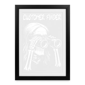 Customer Finder Skeleton Binoculars Rock Design - Framed poster (27 × 37 cm) - black - Front