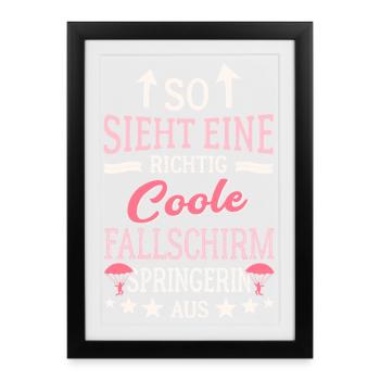 Voilà à quoi ressemble un parachutiste cool - Affiche encadrée (27 × 37 cm) - noir - Devant