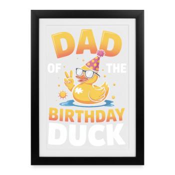 Papa du canard d’anniversaire - Affiche encadrée (27 × 37 cm) - noir - Devant