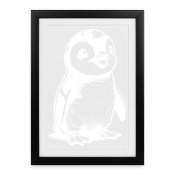 Knuffiger Eisbewohner Baby Pinguin Kinder Style - Framed poster (27 × 37 cm) - black - Front