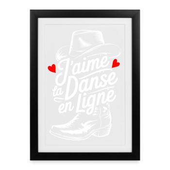 Danse en Ligne Cowboy Amour Boots - Affiche encadrée (27 × 37 cm) - noir - Devant