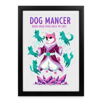 Dog Mancer Canine Wizard Raising Spirit Dogs - Framed poster (27 × 37 cm) - black - Front