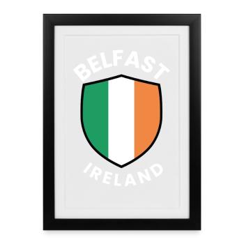 Belfast Shield of Ireland - Framed poster (27 × 37 cm) - black - Front