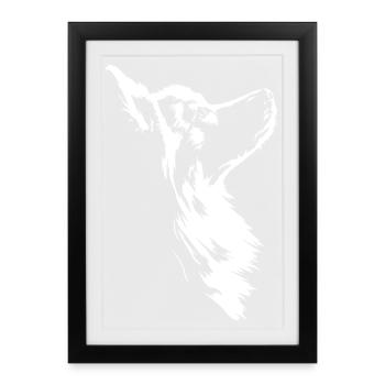 American Eskimo Dog Silhouette Hunde Hund Wilsigns - Framed poster (27 × 37 cm) - black - Front