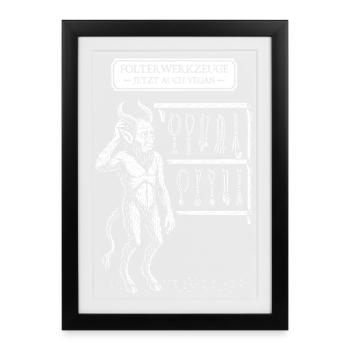 Outils de torture désormais aussi Vegan Demon - Affiche encadrée (27 × 37 cm) - noir - Devant