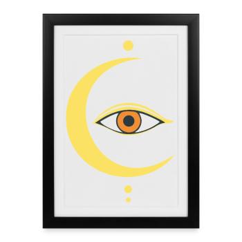 Œil Mystique & Lune - Affiche encadrée (27 × 37 cm) - noir - Devant