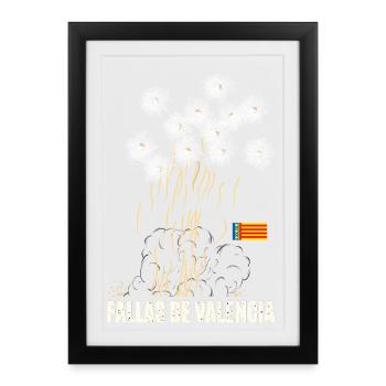 Fallas De Valencia Fireworks - Framed poster (27 × 37 cm) - black - Front