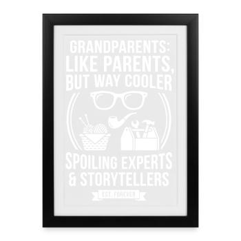 Grands-parents : Maître des Histoires et Conteur - Affiche encadrée (27 × 37 cm) - noir - Devant