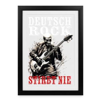 Le rock allemand ne meurt jamais - Affiche encadrée (27 × 37 cm) - noir - Devant