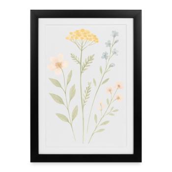Wild Floral Power Watercolors - Framed poster (27 × 37 cm) - black - Front