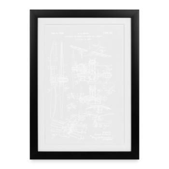 Conseil technique aéronautique breveté pour avions anciens - Affiche encadrée (27 × 37 cm) - noir - Devant