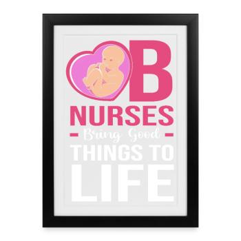 Nurse Pregnancy Hospital - Framed poster (27 × 37 cm) - black - Front