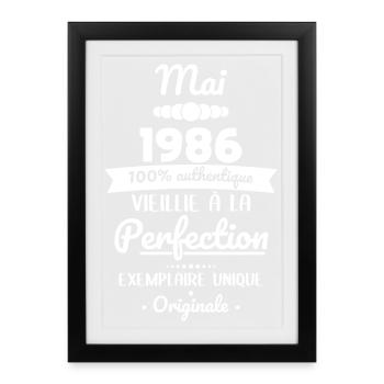 Anniversaire 40 ans - Mai 1986 Originale - Affiche encadrée (27 × 37 cm) - noir - Devant