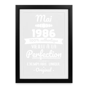 Anniversaire 40 ans - Mai 1986 Original - Affiche encadrée (27 × 37 cm) - noir - Devant
