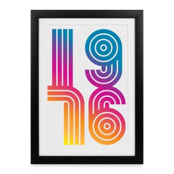 Millésime 1976 - Affiche encadrée (27 × 37 cm) - noir - Devant