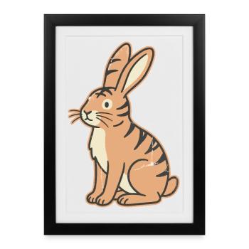 Pastel tabby rabbit stripes Tabby - Framed poster (27 × 37 cm) - black - Front