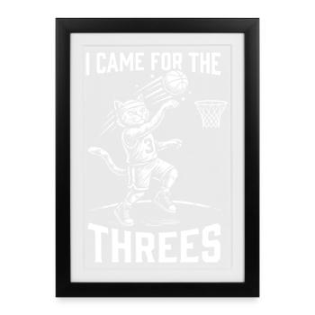 basketball,cute,basketball,meme,cat,sport - Framed poster (27 × 37 cm) - black - Front