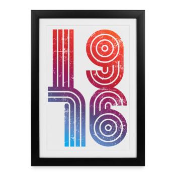 Millésime 1976 - Affiche encadrée (27 × 37 cm) - noir - Devant